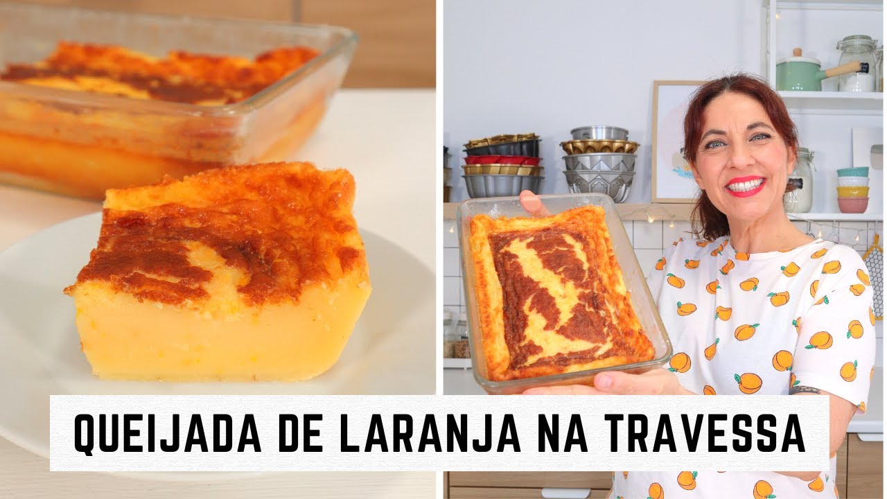 Queijada de laranja na travessa