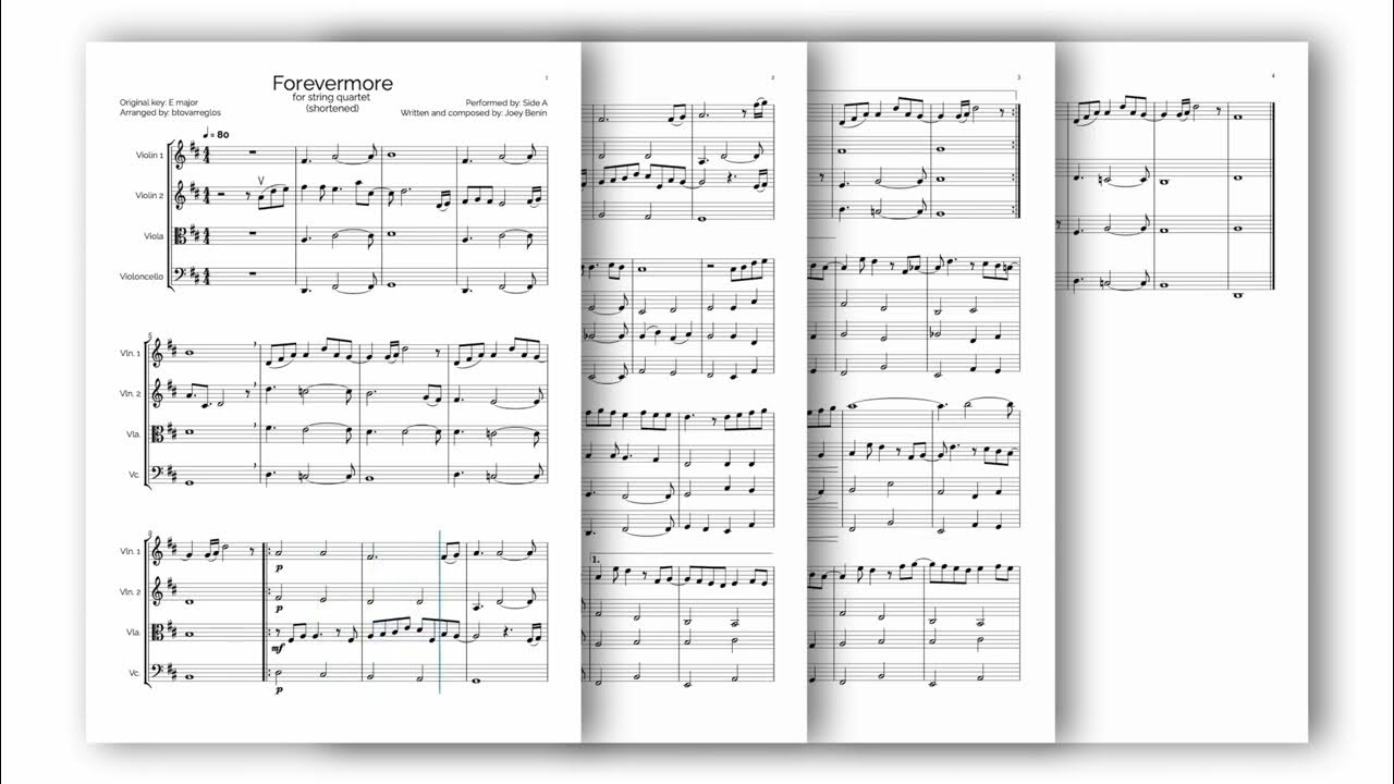 Forevermore Side A [Sheet Music for String Quartet] YouTube