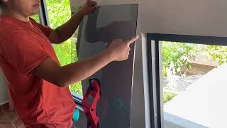 Como instalar una ventana de aluminio Fija de escalonado y bolsa de 3 pulgadas