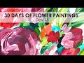 Day 15 of 30 Flower Paintings. How to Paint Acrylic Flowers Easy. Painting Flowers with Acrylics.