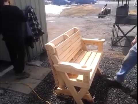 Crazy cool picnic table garden bench - YouTube