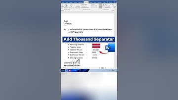 Add thousand separator in MS Word | MS Word Mail Merge feature.