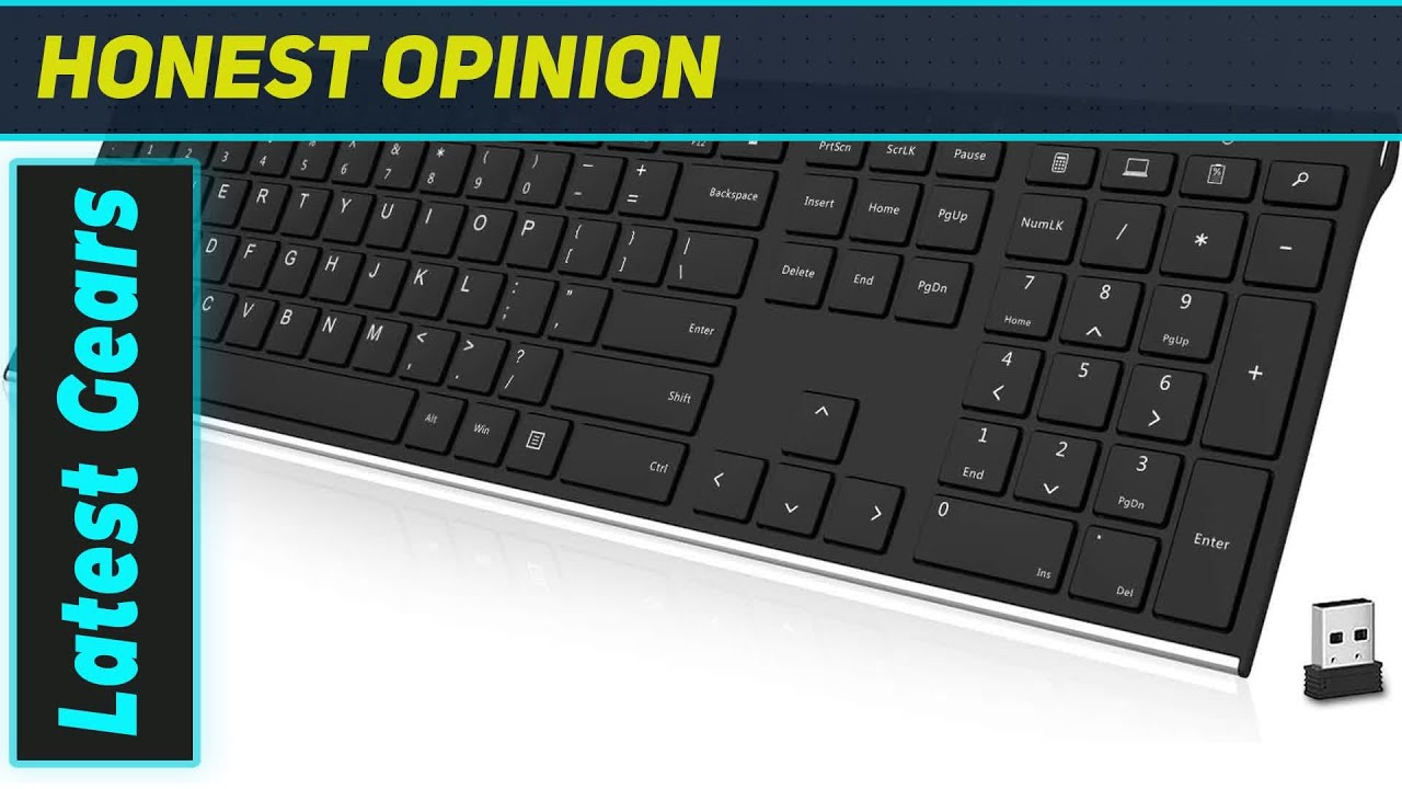 Беспроводная клавиатура Arteck 2.4G из нержавеющей стали | Лучшая ультратонкая полноразмерная кла...