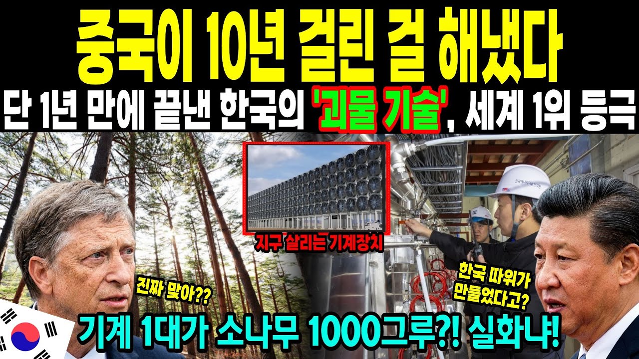 [해외감동사연] 기계 1대로 소나무 1000그루 효과! "세계 1위는 중국이라더니.." 한국이 조용히 개발한 '이것' 공개되자 중국, 일본이 경악한 상황