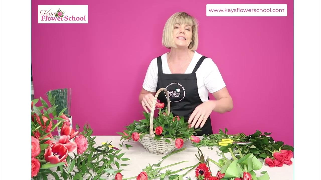 How to arrange a basket of fresh flowers YouTube