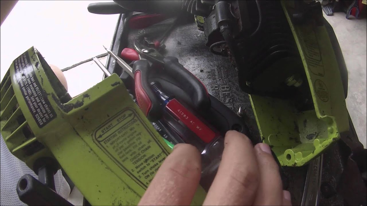 How to replace the fuel line on a Poulan 2300 CVA Chainsaw - YouTube