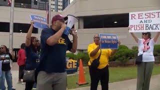 Former VA workers warn about federal job cuts during protest in Atlanta