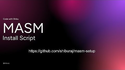 One Step MASM Setup - The Easy Way