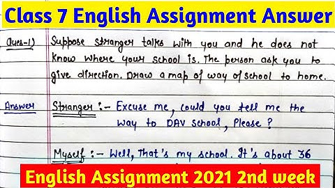 Class 7 English Assignment 2nd week 2021 | solution of English Assignment 2021| class 7th English 2
