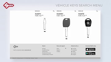Vehicle Keys Search Menu in the Catalogue