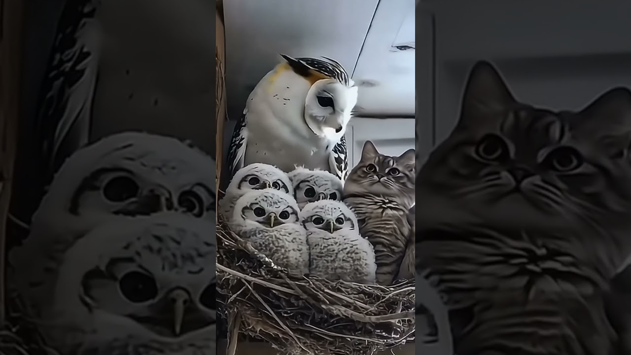 Will the owl notice the cat ?? 