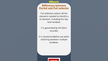 Difference between Partial and Full Selector #UiPath #Shorts