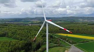 GE Energy 5.5158 im Windpark Langenbach aus der Luft  Part 1