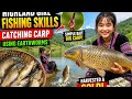 Highland boy fishing skills, Method of catching carp using earthworms.harvesting large carp to sell