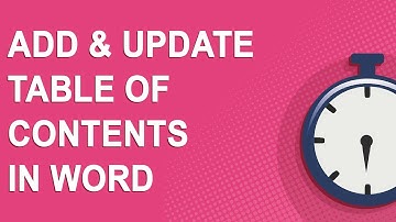 Add table of contents to Word and update contents (Microsoft 365 for Windows)