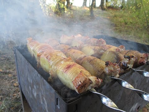 ШАШЛЫК ИЗ КАРТОШКИ С САЛОМ / РЕЦЕПТ БОМБА / НА МАНГАЛЕ