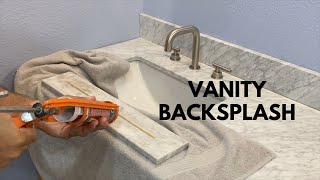 How to Install a Backsplash on a Vanity - Bowed Wall