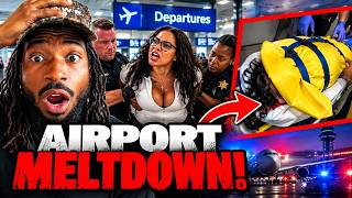 Stereotypical Ghetto Woman Meets KARMA After Airport MELTDOWN Gets Her Dragged Out On A Stretcher!