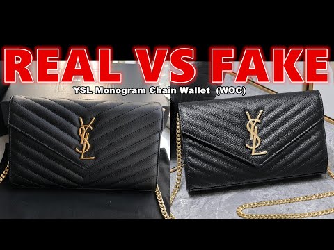 Saint Laurent bag real vs fake. How to spot counterfeit YSL Kate Monogram  handbag 