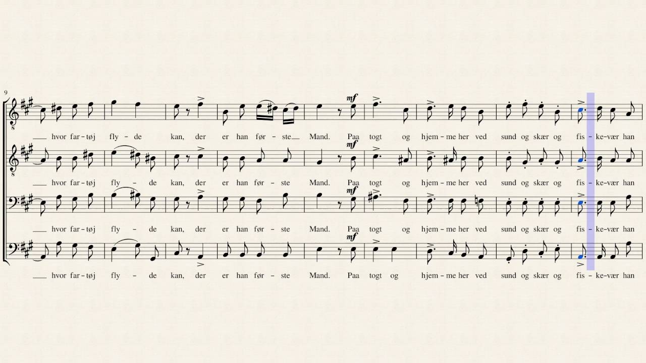 a cappella lyrics Norsk Sjømandssang (versjon 4) Reissiger TTBB