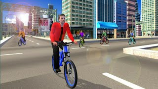 BMX Bicycle Taxi Driving - City Transport - BMX Bicycle Taxi Sim - Uphill Bicycle Racing - Gameplay screenshot 4