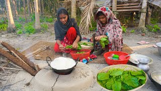 Mung-Palang Recipe |  Collecting Palong Shak From Field & Cooking Mung Dal | Tasty Spinach Recipe