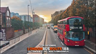 London DoubleDecker Bus Ride: Stunning early morning views from Bus 188, Central to Southeast route