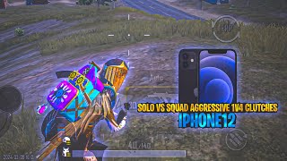 AGRESSIVE 1v4 CLUTCHES💥IPHONE 12 SMOOTH + EXTREME PUBG / BGMI TEST 2024 ⚡️4 FINGER + GYRO