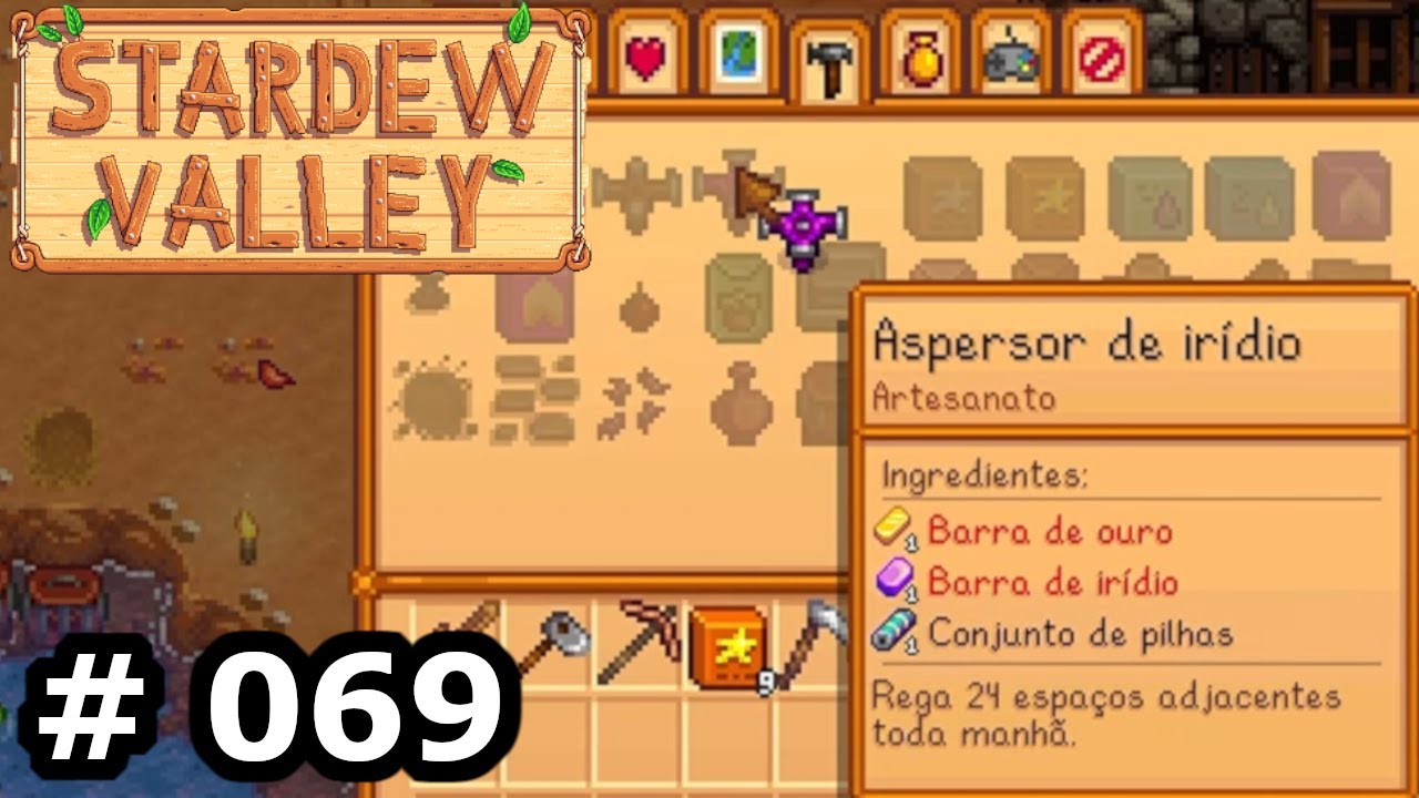 Stardew Valley - #069 [Ano 1 - Outono - Dia 13] O 1º aspersor de irídio ...