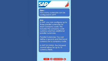 SAP FICO Interview Question and answer| Currency configuration | #shorts