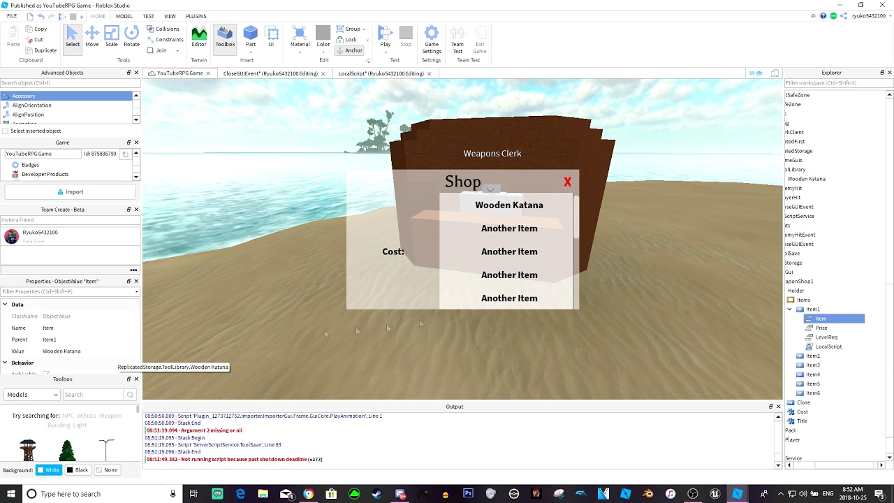 Roblox Studio How To Make An Rpg Game Episode 5 Making A Shop