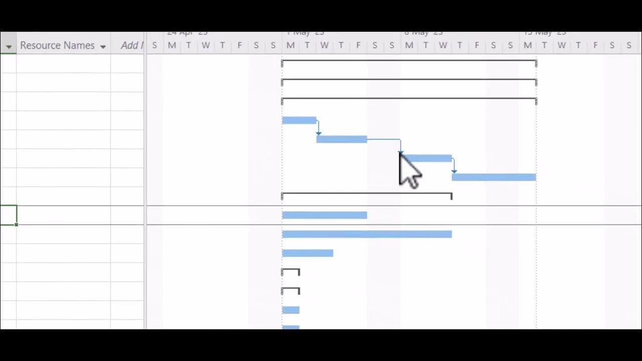 How to create a gantt chart in ms project from a blank ms project file