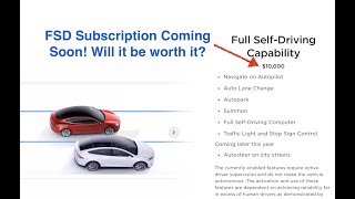 Tesla FSD Subscription or Pay $10,000