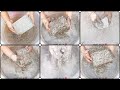 Asmrsoft dusty pure concrete water crumbling dipping mixing dry on floor poring mixing