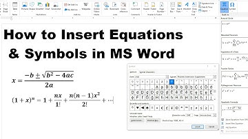How to insert equation & symbols in MS Word documents