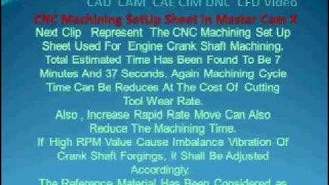 Crank Shaft CNC Machining Simulation - Solid Work Modeling-Master Cam X
