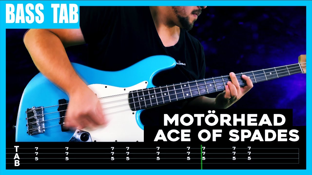 【MOTÖRHEAD】[ Ace Of Spades ] cover by Cesar LESSON BASS TAB YouTube