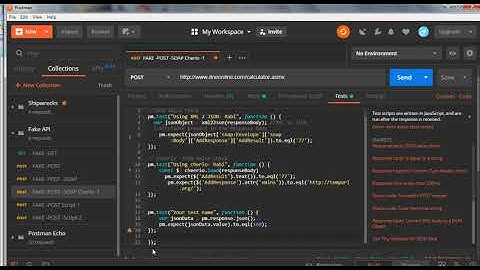 POSTMAN SOAP Test Cherio Script