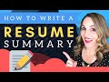 Resume Summary Writing Quiz