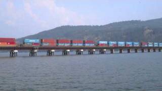 Railfanning Sandpoint Idaho: BNSF Intermodal/Piggy Back Train