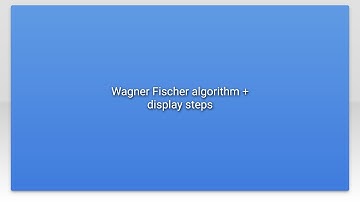Wagner Fischer algorithm + display steps