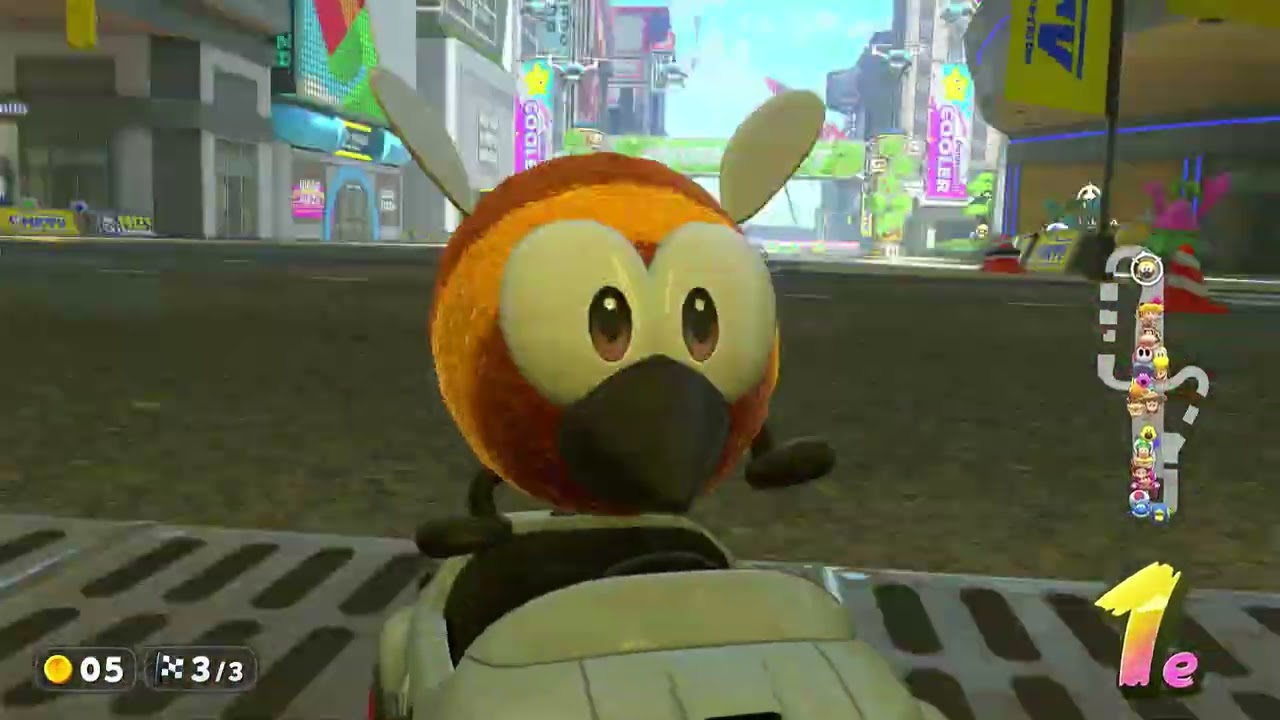 Playing mario kart world mushroom cup 150cc