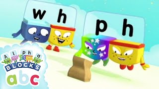 Alphablocks - WH and PH: Letter Teams! #ReadingMonth | Learn to Read | Phonics