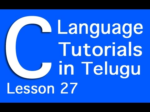 C Language Tutorials in Telugu - Lesson 27 - YouTube