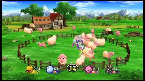 Pac-Man Party - Wii - Sheep Shearing gameplay footage preview official video game trailer