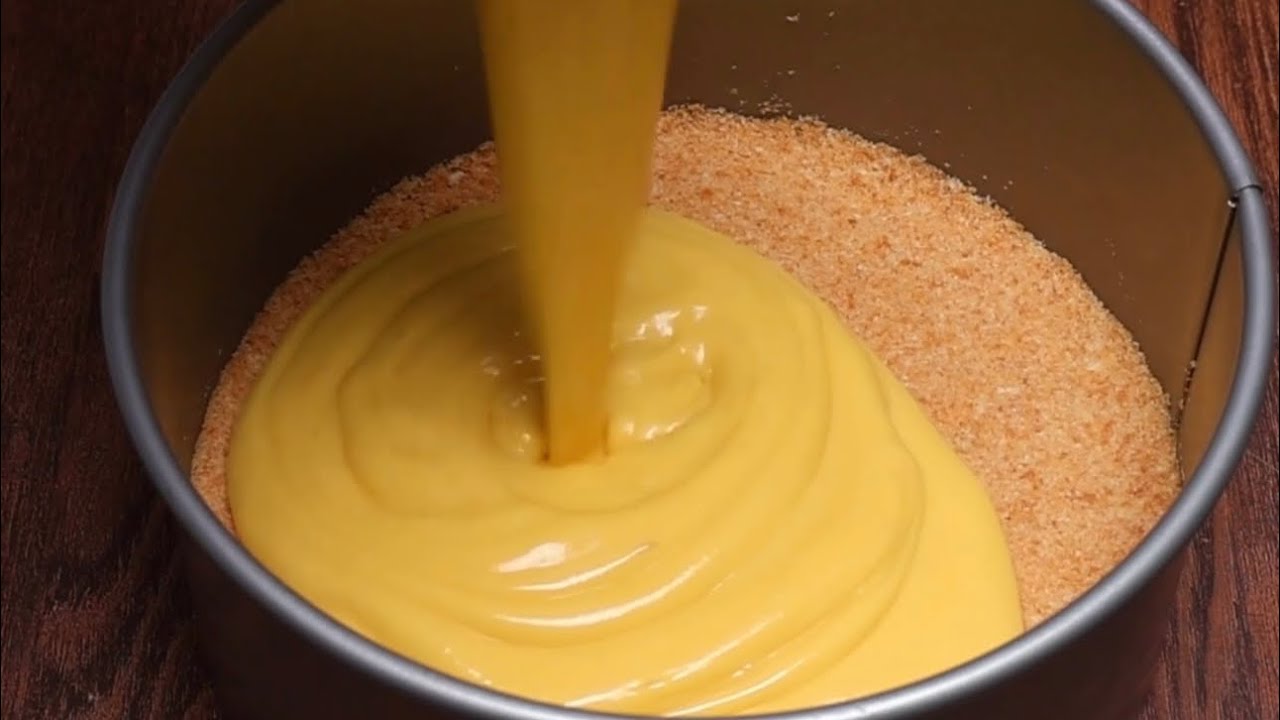 تشيز كيك المانجو السريع فالخلاط في 10 دقايق بدون كريمة خفق ولا جبنة كريمي والطعم رهيييب 😋👌