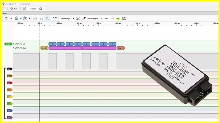 PulseView logic analyzer | Sigrok | Free Saleae Logic software alternative | UART timing diagram