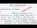 Self introduction interview for freshers | How to introduce urself in interview|Tell me about urself