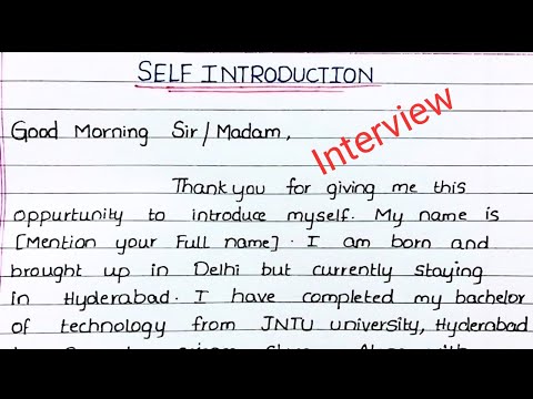 Self introduction interview for freshers | How to introduce urself in