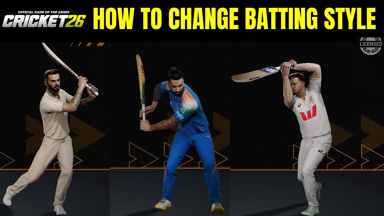 Batting Style How to Change Batting Style in Cricket 26 - YouTube